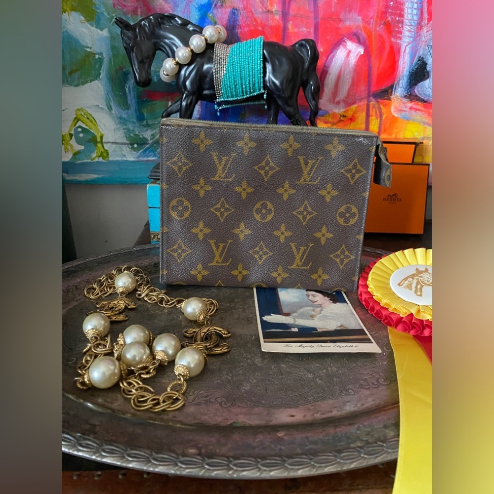 Rare Vintage LOUIS VUITTON Saks Fifth Ave Clutch Pochette Purse Bag LV Monogram